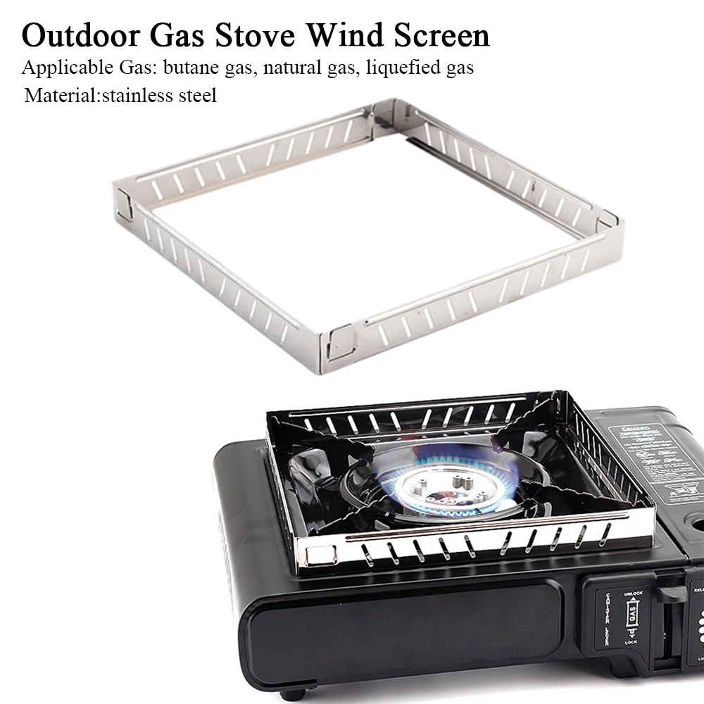 Camping Cooking Windshield - Outdoor gasfornuis windscherm roestvrij staal opvouwbare