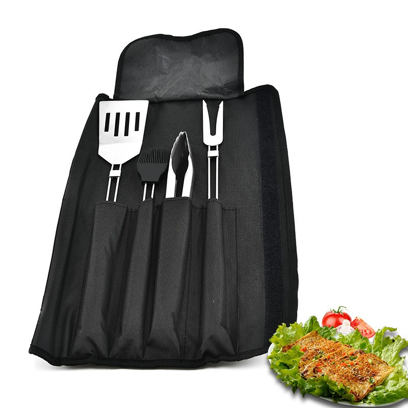 Camping Cooking Set Non Stick - 4-delige BBQ-gereedschapset Barbecue RVS BBQ Grill