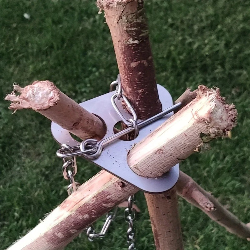Camping Hanging Cooking Pot - Draagbare, demontabele hangende rek van roestvrij