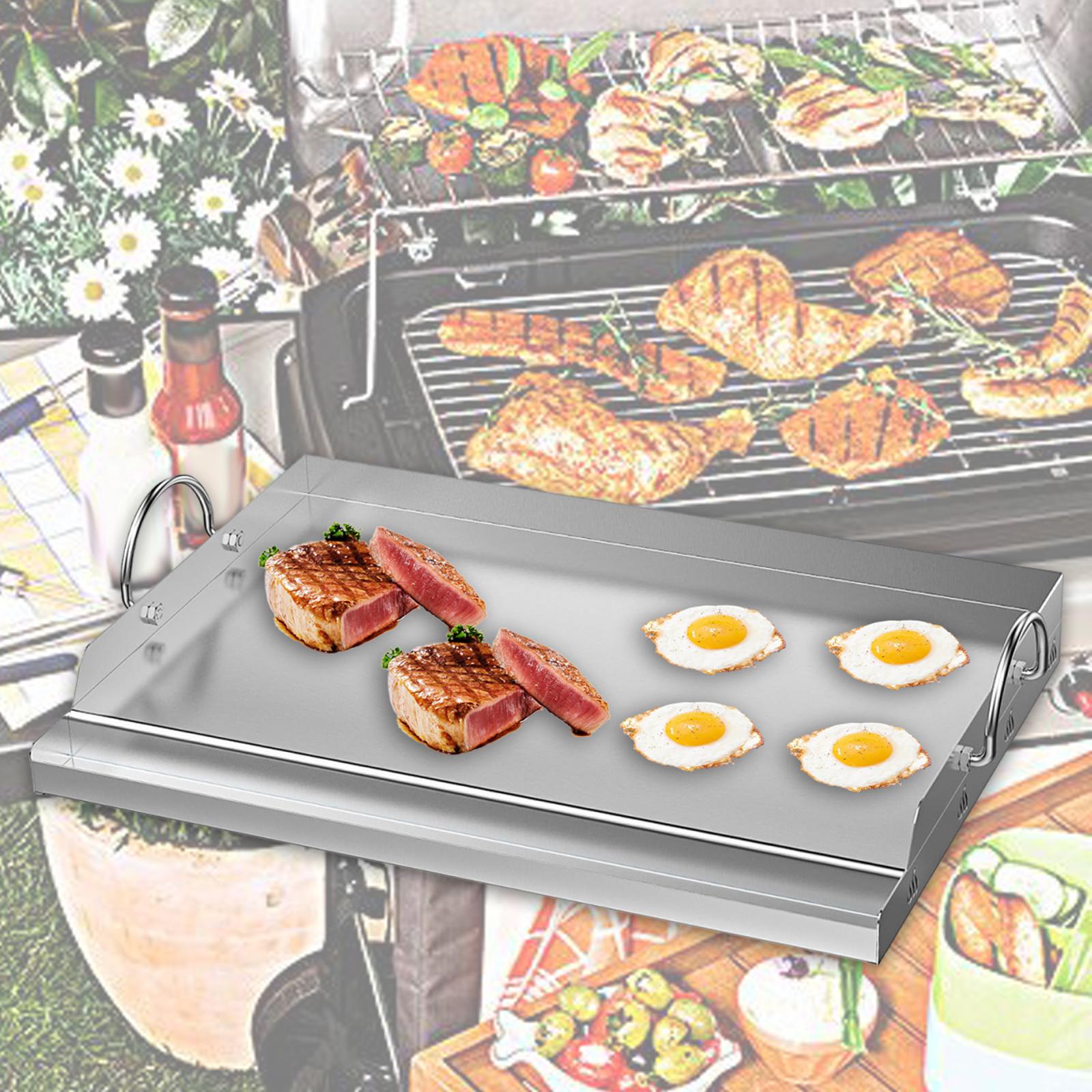 Camping Cooking Flat Top - Roestvrijstalen kookbakplaat BBQ-gereedschap Grillen Kookgerei Platte