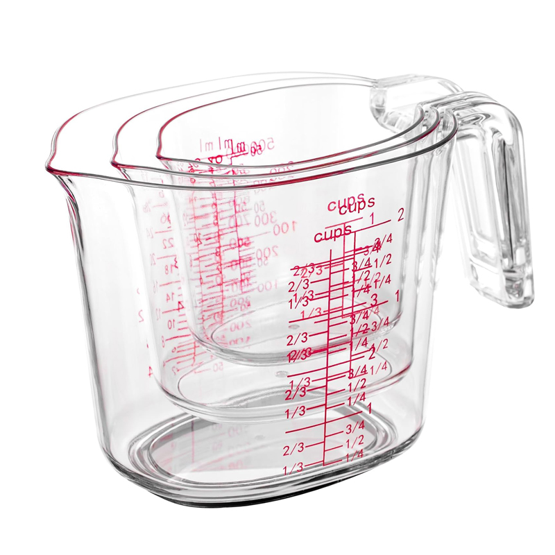 Camping Cooking Tool Set - 1Cup, 2Cup, 4Cup Transparante In elkaar
