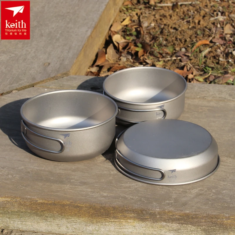 Campfire Cooking Anime - Keith 3PCS Titanium Kookgerei Pannen Kommen