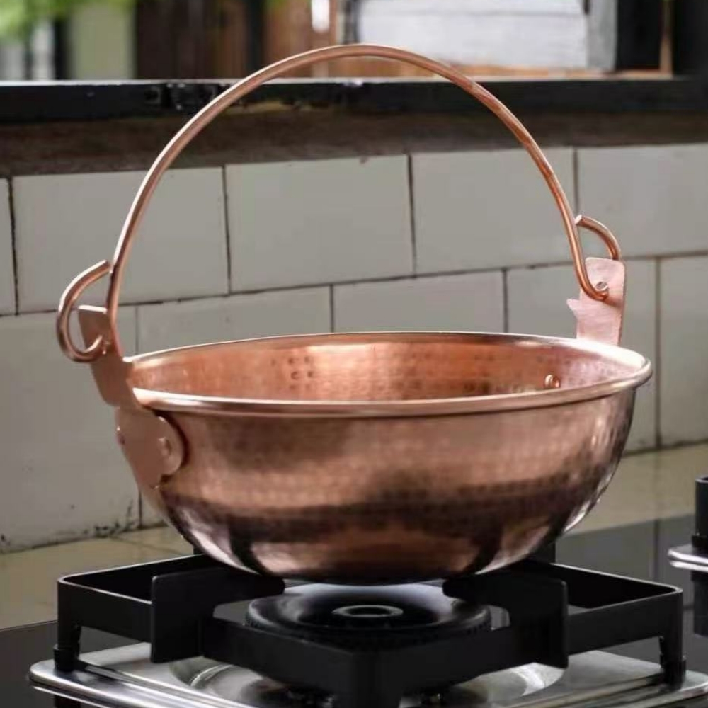 Camping Hanging Cooking Pot - Vintage koperen hangende pot, buiten camping