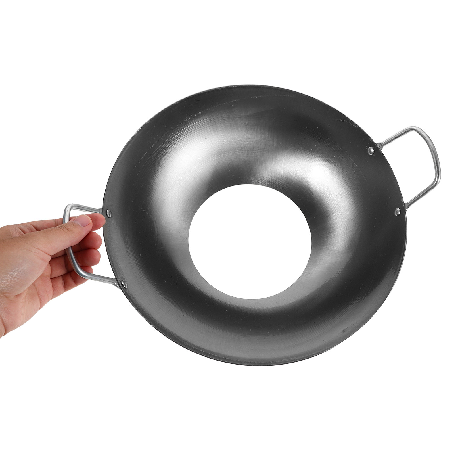 Camping Cooking Ring - IJzeren wokring Antislip fornuisrek Dubbele handgrepen