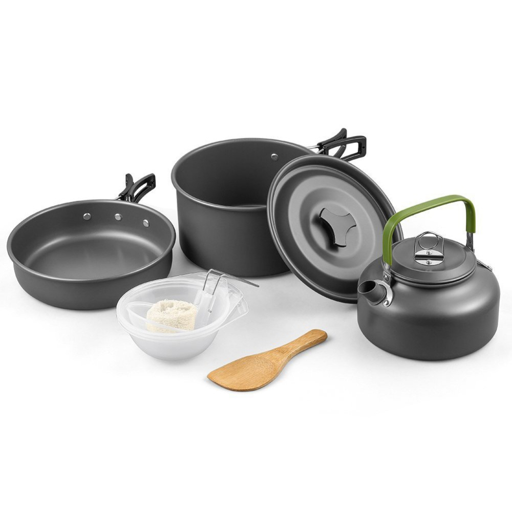 Camping Cooking Set Non Stick - Outdoor camping kookgerei set aluminium antiaanbakpan