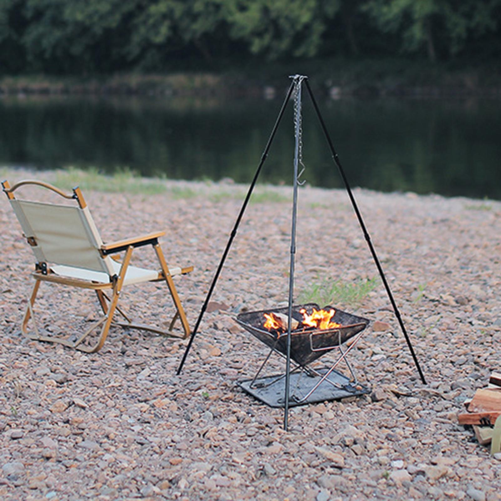 Camping Hanging Cooking Pot - Buiten grote kampvuur-tripod, draagbare campingvuur kookpot