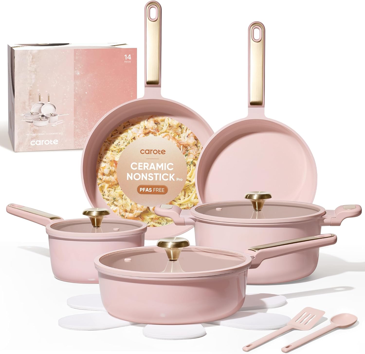 Camping Cooking Set Non Stick - Antikleef keramische kookset, 14-delige pannenset, gifvrij