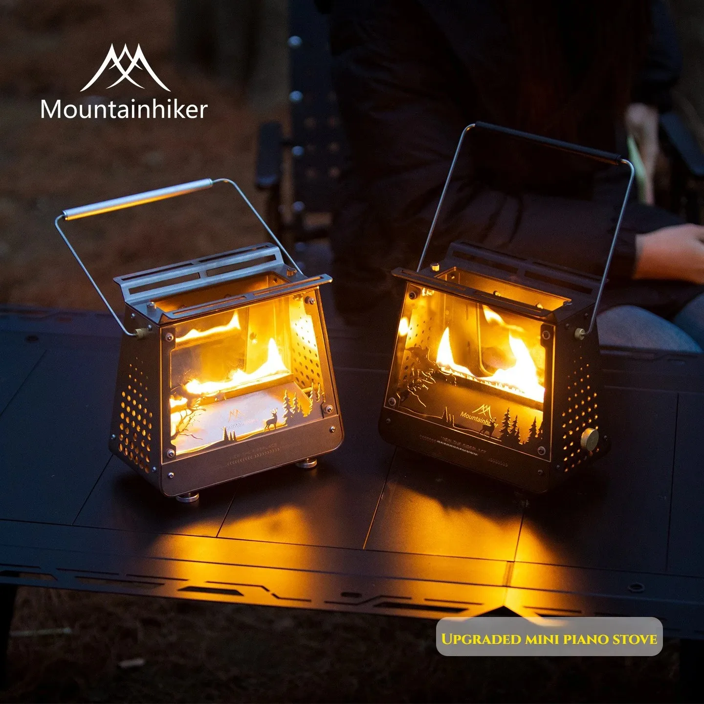 Camping Cooking Lightweight - MOUNDAINHIKER Roestvrijstalen draagbare mini-vuuroven Lichtgewicht buiten