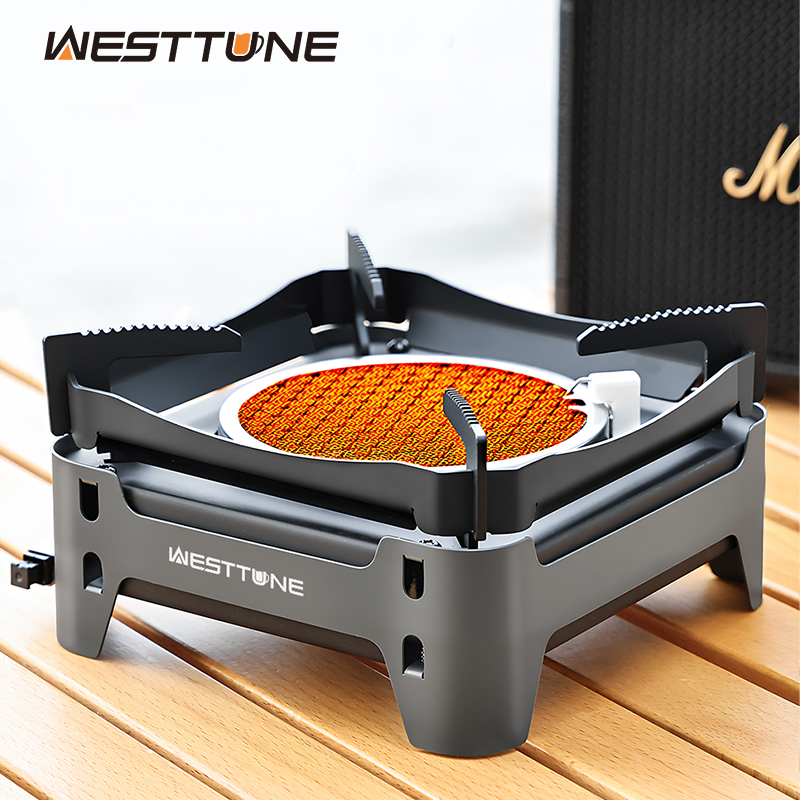 Camping Cooking Windshield - WESTTUNE Outdoor Infrarood Verbranding Kachel Draagbare