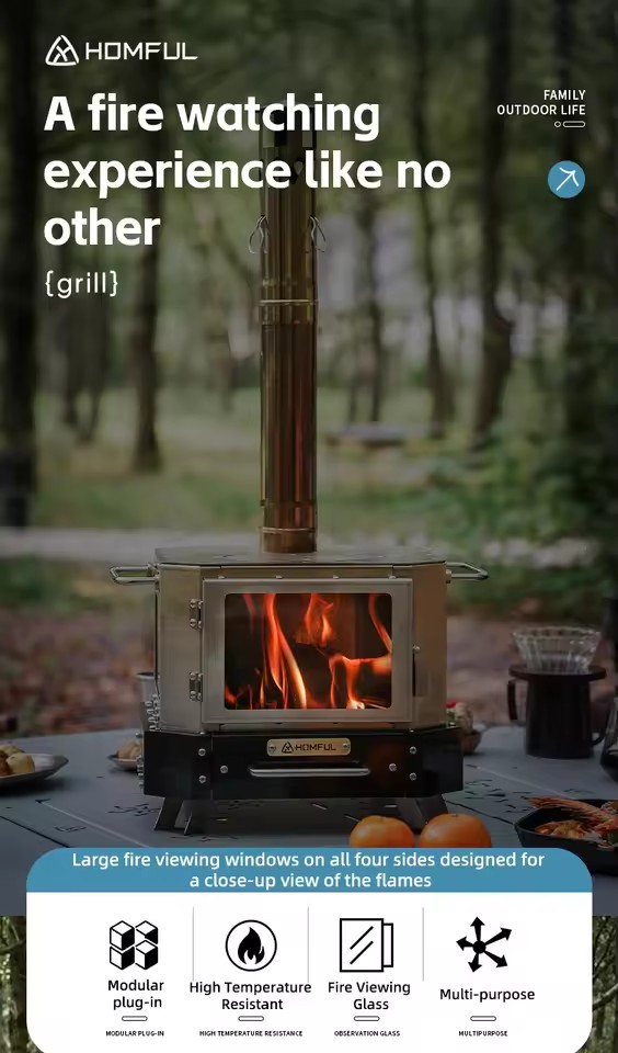 HOMFUL Draagbare Houtkachel Hu - Camping Cooking Windshield recensie en prijs