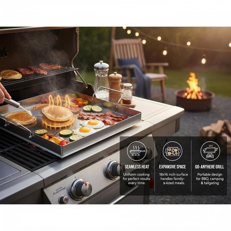 Universele platte bakplaat 18x - Camping Cooking Flat Top recensie en prijs