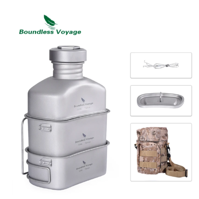 Grenzeloze Voyage Titanium Kan - Camping Cooking Mess Kit recensie en prijs