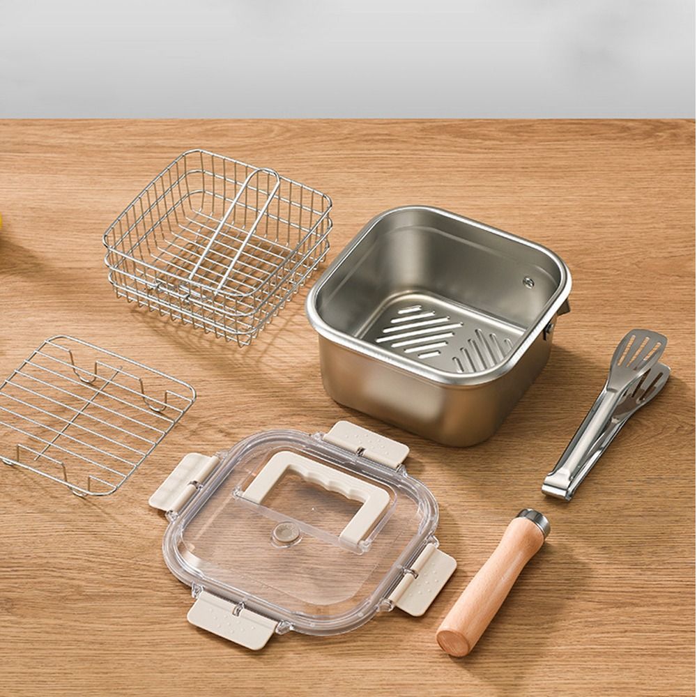 Draagbare roestvrijstalen koek - Camping Cooking Set Non Stick recensie en prijs