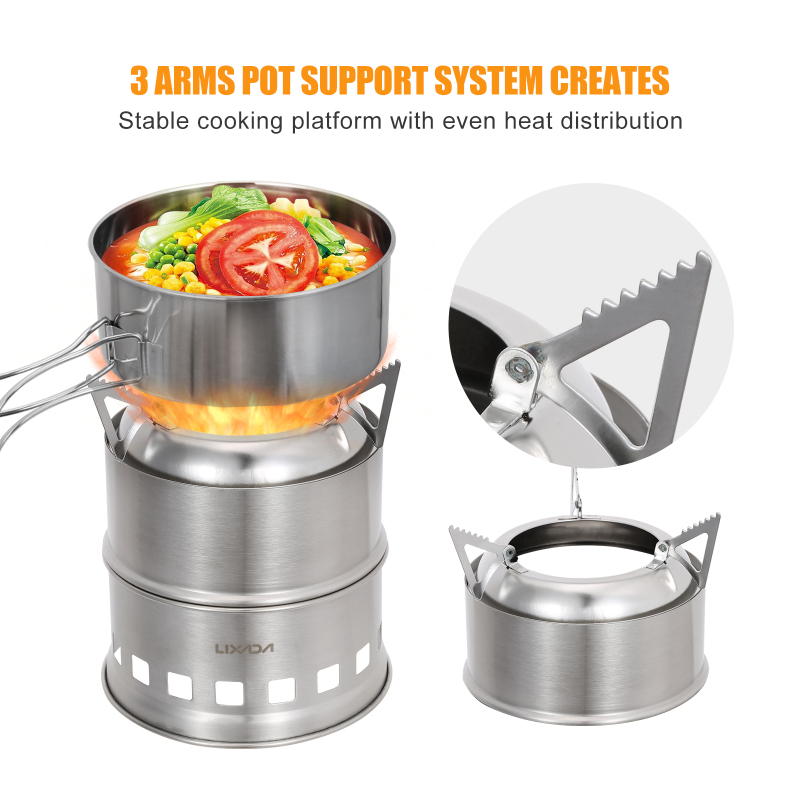 Lixada Roestvrijstalen Houtkac - Camping Cooking Lightweight recensie en prijs