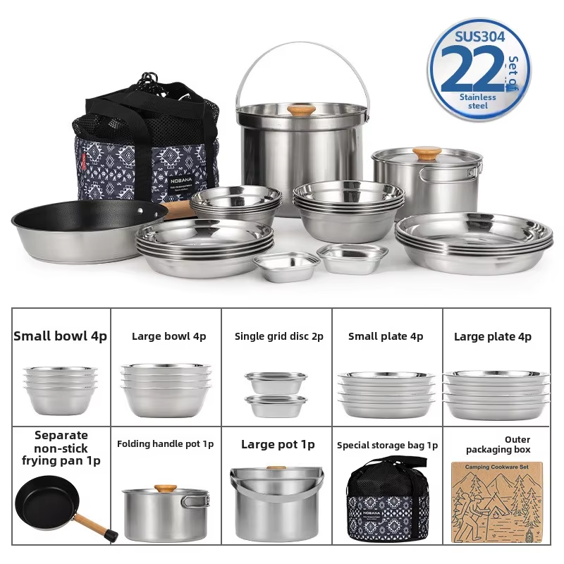 NOBANA Nieuwste Outdoor Rvs Po - Camping Cooking Pots And Pans recensie en prijs