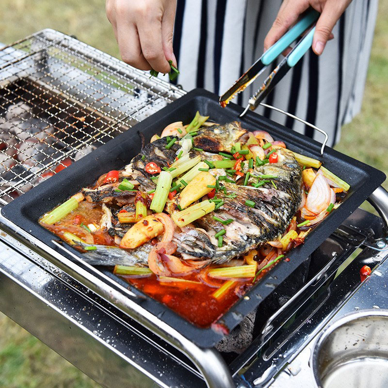 Buiten dikke vierkante grillpa - Camping Cooking Set Non Stick recensie en prijs