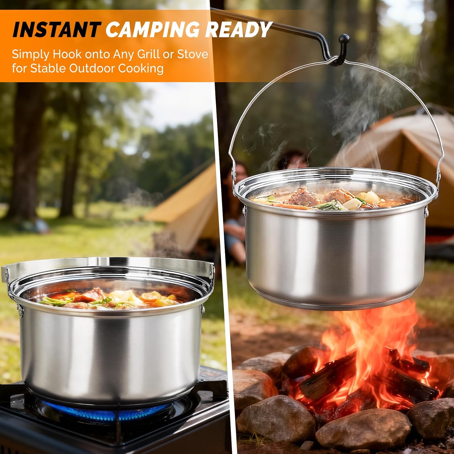 6-delige kookgereiset, 304 roe - Camping Cooking Set Non Stick recensie en prijs