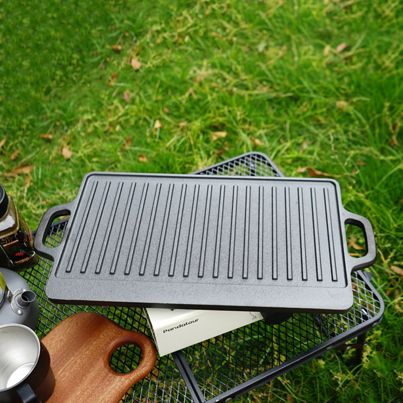Dubbelzijdige gietijzeren gril - Camping Cooking Flat Top recensie en prijs