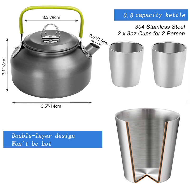 1 Set Outdoor Pot Pan Camping  - Camping Cooking Set Non Stick recensie en prijs