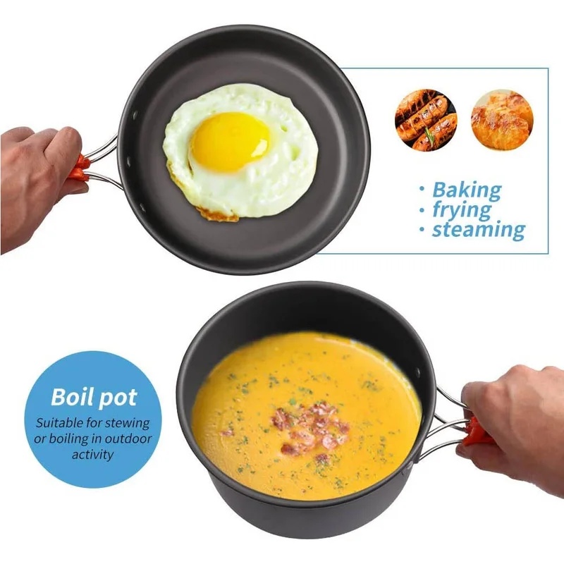 Campingkookset Campingkookgere - Camping Cooking Set Non Stick recensie en prijs